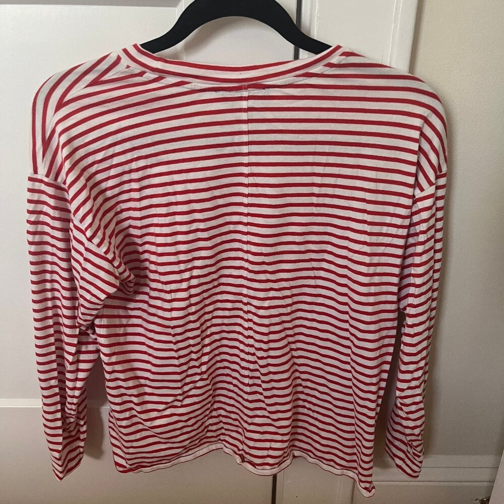AYR Long sleeved red and white tee
